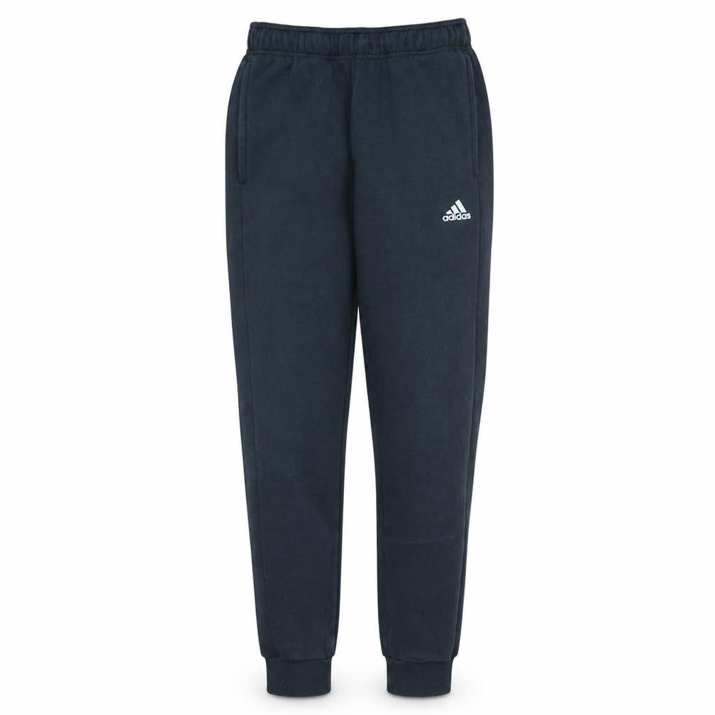 Front view of Adidas Men's Black Jogger Sweatpants S Regular Fit Fleece Tapered Activewear