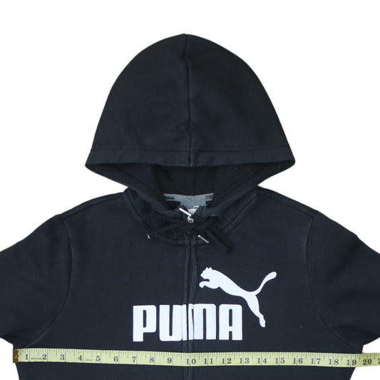 Puma Womens Black Size 12 Full Zip Hoodie Sweatshirt
