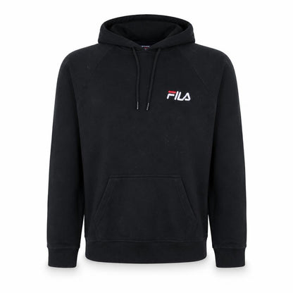 Fila Men's Black Pullover Hoodie Small Embroidered Logo Fleece
