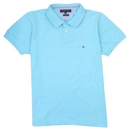 Tommy Hilfiger Men's Blue Slim Fit Cotton Polo Shirt L