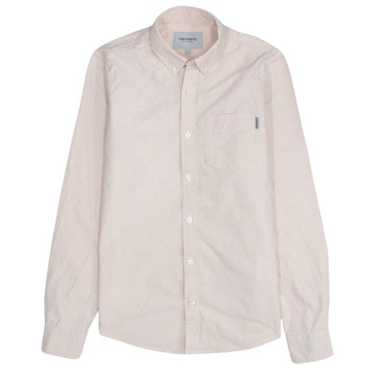 Carhartt WIP Men's Pink Cotton Button-Up Long Sleeve Casual Shirt Size S