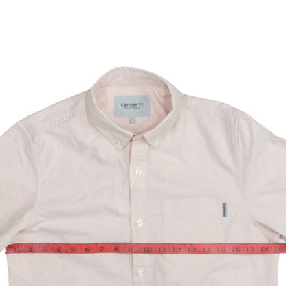 Carhartt WIP Men's Pink Cotton Button-Up Long Sleeve Casual Shirt Size S