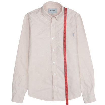 Carhartt WIP Men's Pink Cotton Button-Up Long Sleeve Casual Shirt Size S