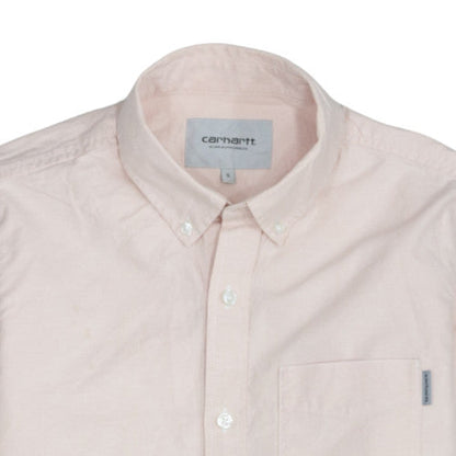 Carhartt WIP Men's Pink Cotton Button-Up Long Sleeve Casual Shirt Size S