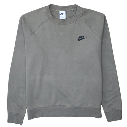 Nike Men's Grey Crew Neck Long Sleeve Pullover Sweatshirt L
