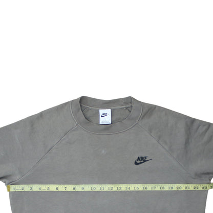 Nike Men's Grey Crew Neck Long Sleeve Pullover Sweatshirt L