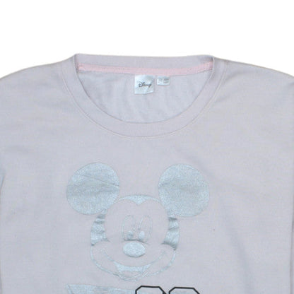 Disney Women Pink Mickey Mouse 28 Pullover Sweatshirt Size S 8/10