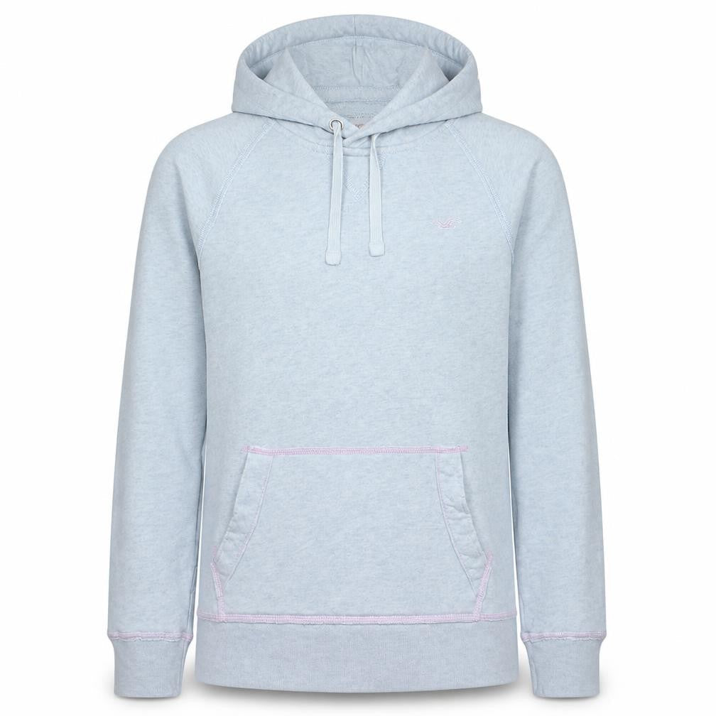 Hollister Men's Grey Pullover Hoodie S Classic Logo Fleece