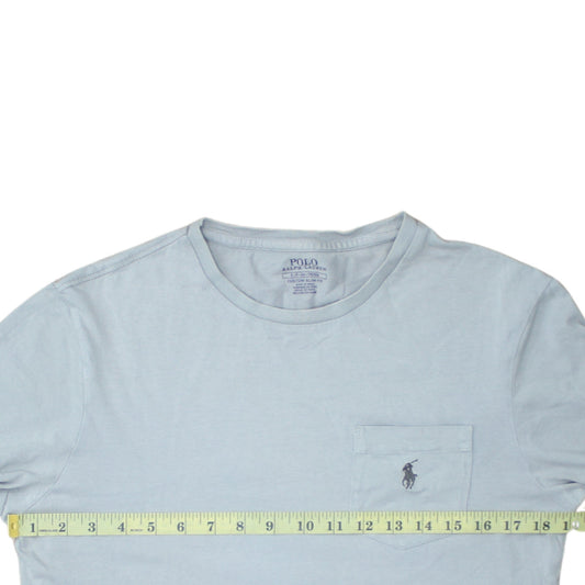 Ralph Lauren Men's Blue Slim Fit Cotton Crew Neck T-Shirt Size S