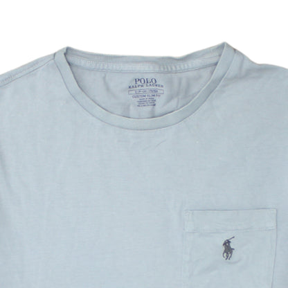 Ralph Lauren Men's Blue Slim Fit Cotton Crew Neck T-Shirt Size S