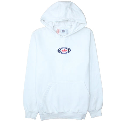 Adidas Boys White XL Pullover Hoodie with Trefoil Logo Print