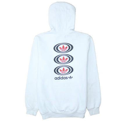Adidas Boys White XL Pullover Hoodie with Trefoil Logo Print