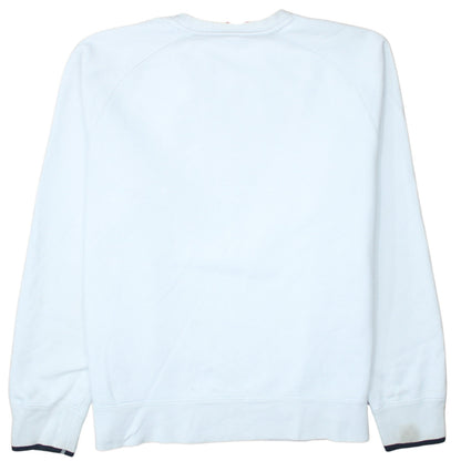 Nike Men's White Crew Neck Pullover Sweatshirt M Graphic Print Cotton Blend