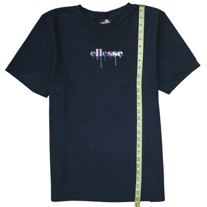 Ellesse Women's Black Cotton Short Sleeve T-Shirt UK 14