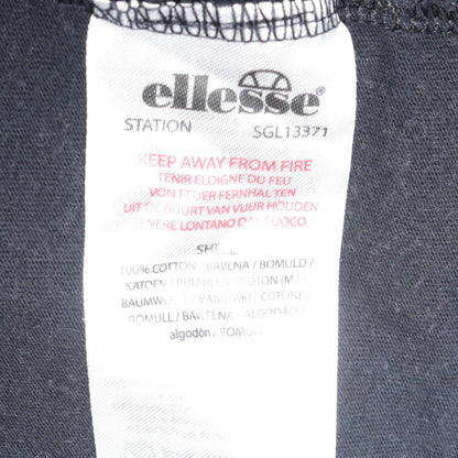 Ellesse Women's Black Cotton Short Sleeve T-Shirt UK 14