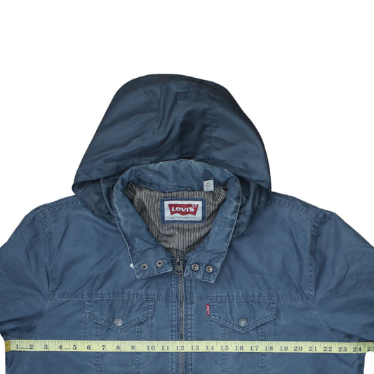 Levi's Men's Blue XL Hooded Cotton Nylon Casual Jacket