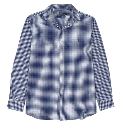 Ralph Lauren Men's Blue Check Cotton Long Sleeve Button-Down Shirt XL