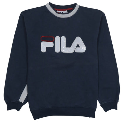 FILA Men's Blue Logo Pullover Sweatshirt Size S Crew Neck