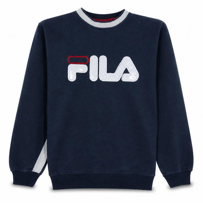 Fila Men's Blue Logo Pullover Sweatshirt Size S Crew Neck
