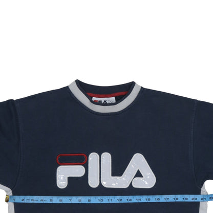 FILA Men's Blue Logo Pullover Sweatshirt Size S Crew Neck