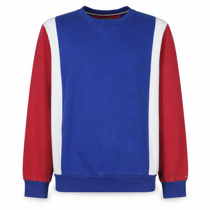 Tommy Hilfiger Men Blue Red White Colour Block Sweatshirt 2XL