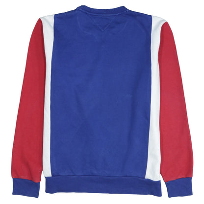 Tommy Hilfiger Men Blue Red White Colour Block Sweatshirt 2XL
