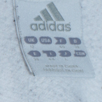 Adidas Womens White Full Zip Hoodie Size 12 Raglan Sleeve Sportswear