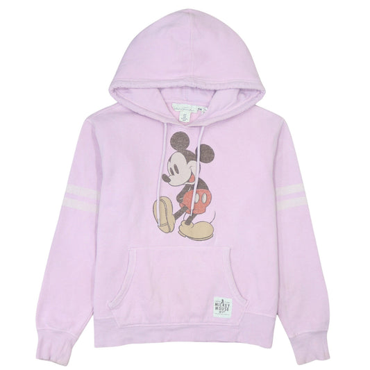 H&M Disney Women Pink Mickey Mouse Pullover Hoodie Size 12 Cotton Blend