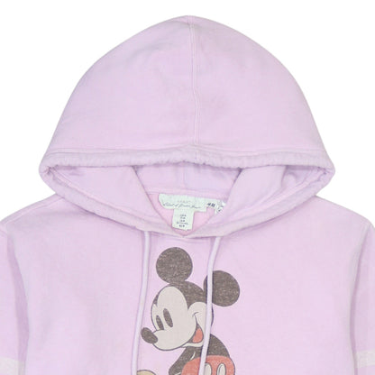 H&M Disney Women Pink Mickey Mouse Pullover Hoodie Size 12 Cotton Blend