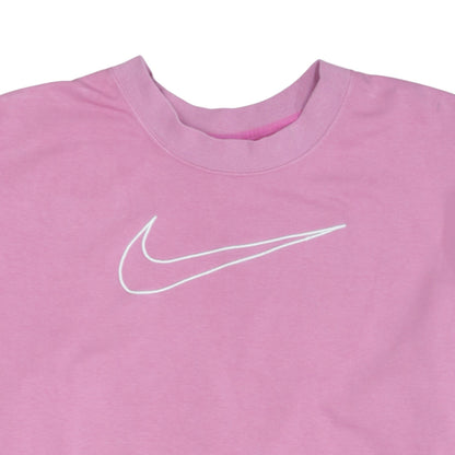 Nike Women Pink Pullover Sweatshirt 2XL Cotton Blend Dri-Fit Logo