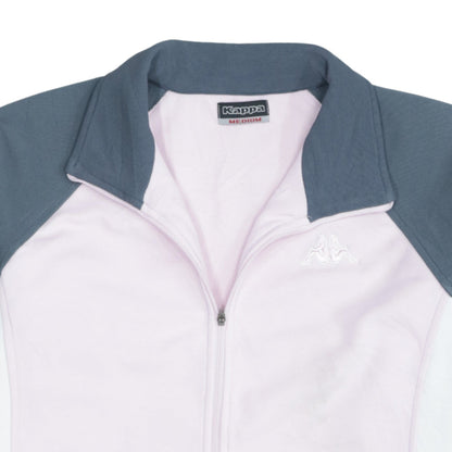 Kappa Women's Pink & Grey Colourblock Track Jacket Size M