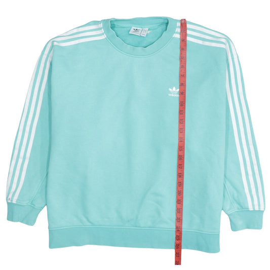 Adidas Womens Blue Crew Neck Pullover Sweatshirt Size 10 UK