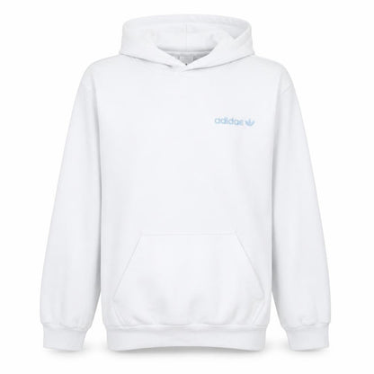 adidas Men's White Pullover Hoodie Small Logo Graphic Print