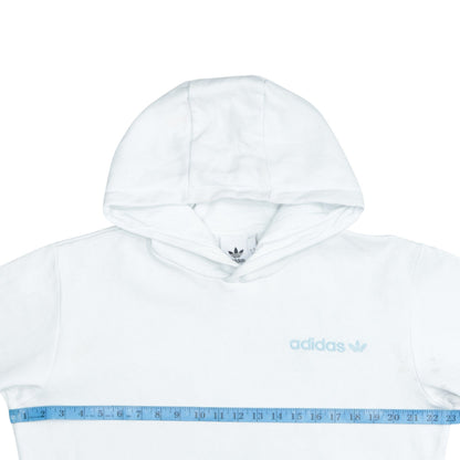 adidas Men's White Pullover Hoodie Small Logo Graphic Print