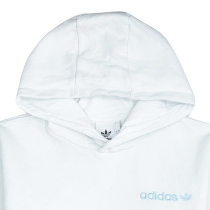 adidas Men's White Pullover Hoodie Small Logo Graphic Print