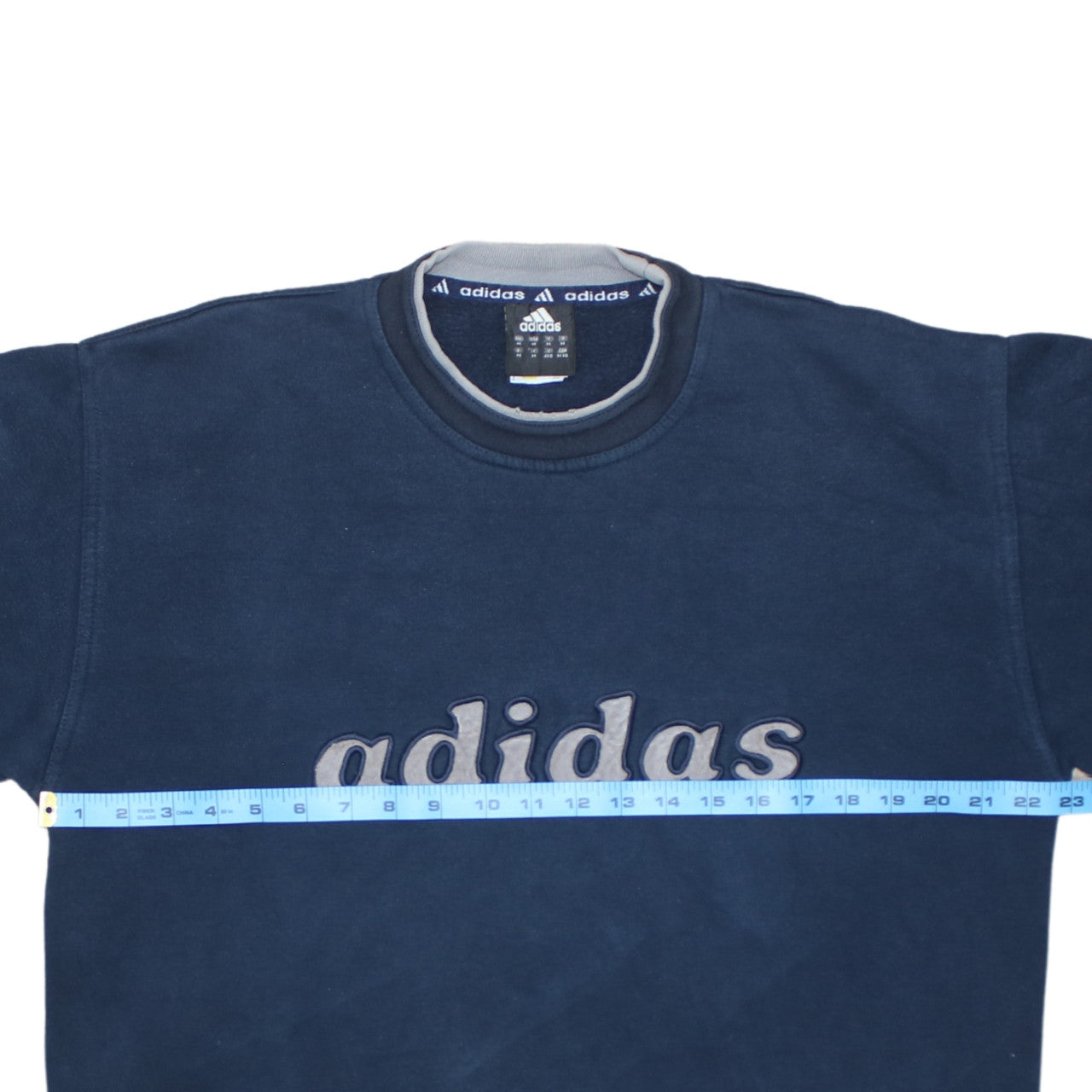 Adidas Men's Blue Pullover Sweatshirt M Logo Fleece Vintage
