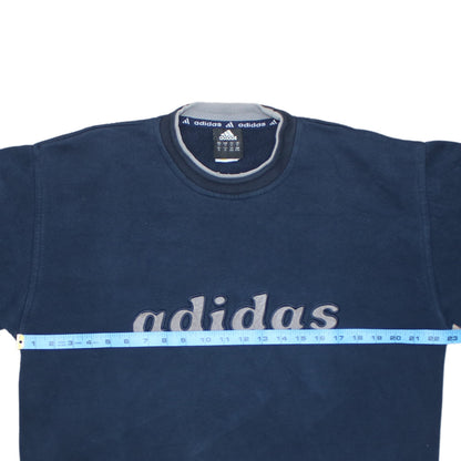 Adidas Men's Blue Pullover Sweatshirt M Logo Fleece Vintage