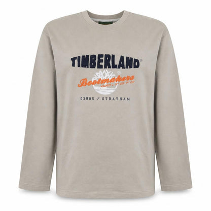 Timberland Women's Beige Embroidered Sweatshirt Size 16 Cotton Pullover