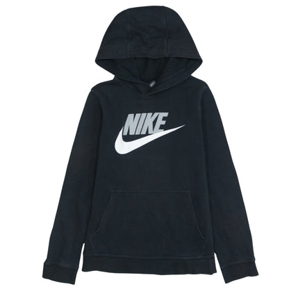 Nike Boys Black Pullover Hoodie 13-14 Years Standard Fit Logo Fleece Jumper