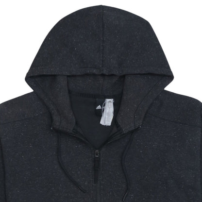 Adidas Women Black Full Zip Hoodie Size 16-18 L Hooded Sweatshirt