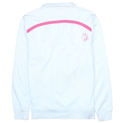 Puma Women's White Pink 1/4 Zip Pullover Sweatshirt M