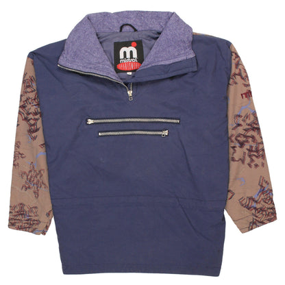 Mistral Mens Blue Retro 1/4 Zip Anorak Jacket Size L