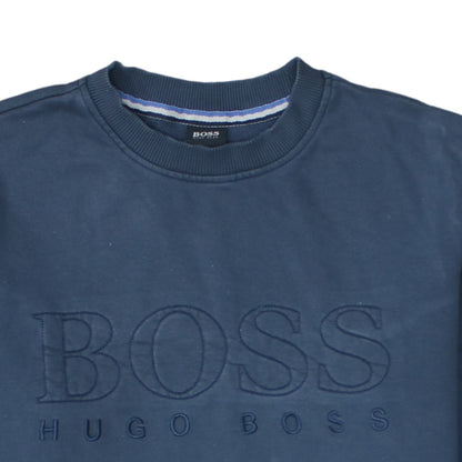 Hugo Boss Men’s Blue Cotton Pullover Sweatshirt Size S