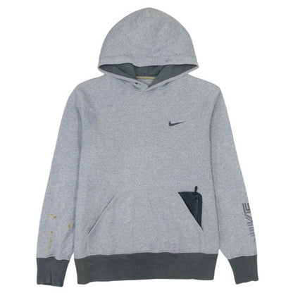 Nike Men's Grey Pullover Hoodie M Sports Logo Pocket Sweatshirt