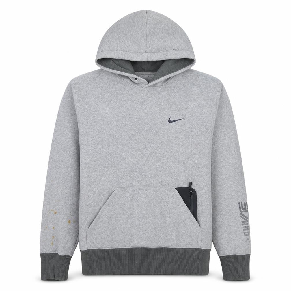 Nike Men's Grey Pullover Hoodie M Sports Logo Pocket Sweatshirt