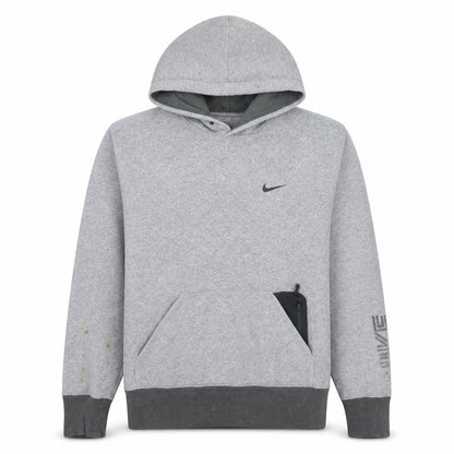 Nike Men's Grey Pullover Hoodie M Sports Logo Pocket Sweatshirt