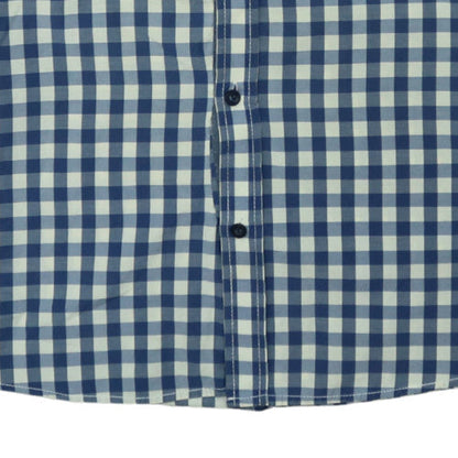 No Boundaries Men's Blue Check Button-Down Long Sleeve Shirt Size L