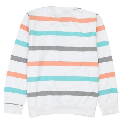 Disney Womens White Striped Marie Sweatshirt M