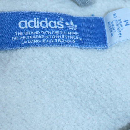 Adidas Mens Grey Pullover Hoodie M Logo Graphic Cotton Fleece