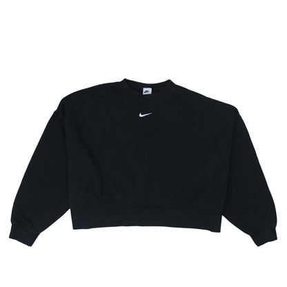 Nike Women Black XL Pullover Sweatshirt Crew Neck Logo Sportswear